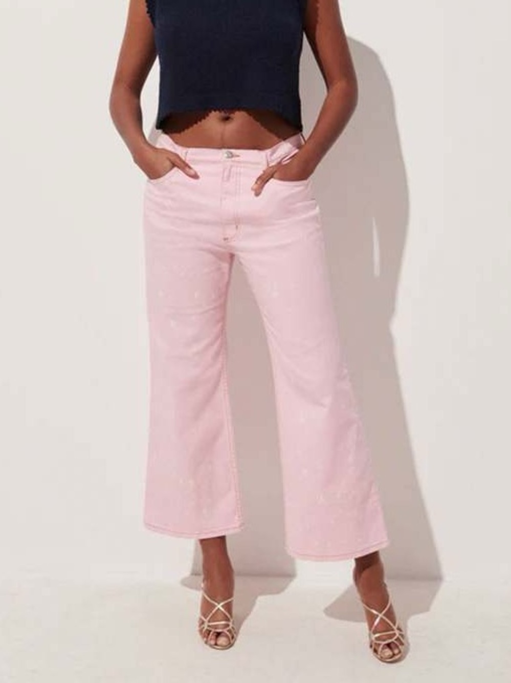 Rachel Comey Boloda Pink Speckled Wide-Leg Pant